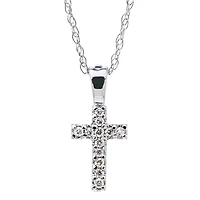 Kiddie Kraft 14KT White Gold 15-inch Childrens Cross Pendant