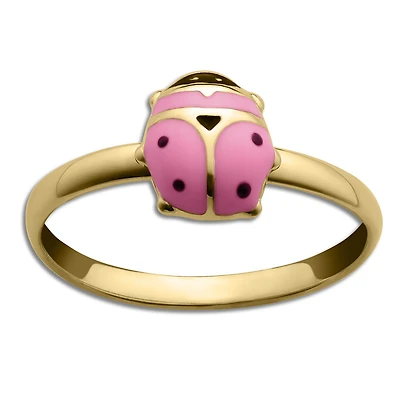 Kiddie Kraft 10KT Yellow Gold Childrens Lady Bug Ring; Size 3.5