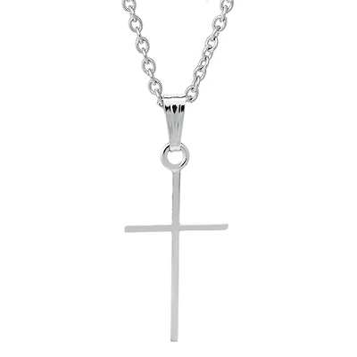 Kiddie Kraft Sterling Silver 15-inch Childrens Cross Pendant
