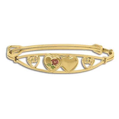 Kiddie Kraft 14KT Yellow Gold Filled Childrens Heart Bangle Bracelet