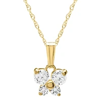 Kiddie Kraft 14KT Yellow Gold Cubic Zirconia 15-inch Childrens Butterfly Pendant