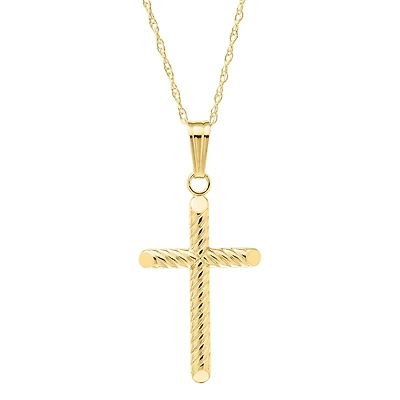 Kiddie Kraft 14KT Yellow Gold 15-inch Childrens Cross Pendant