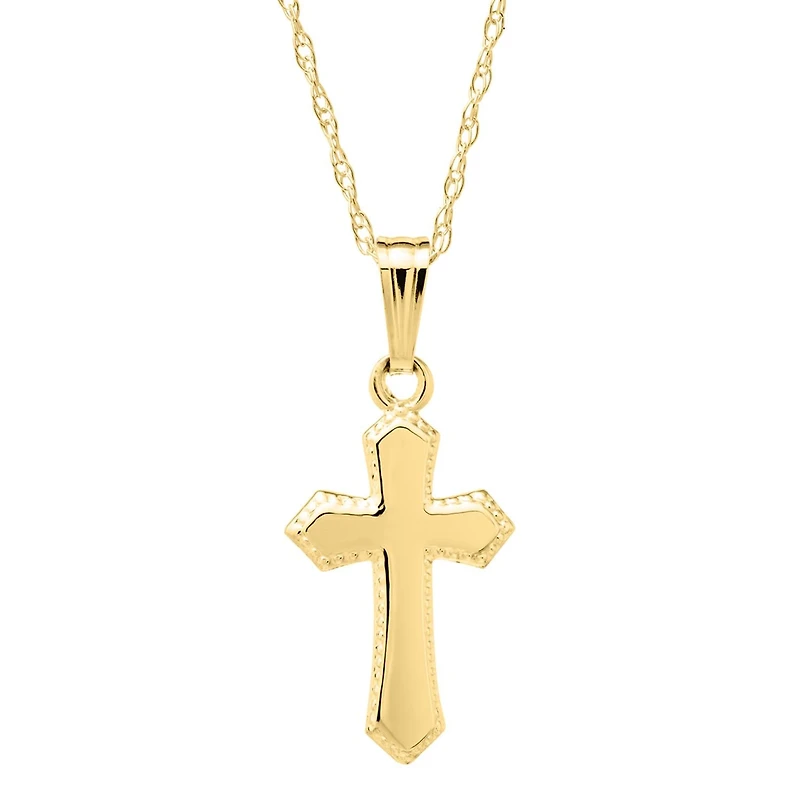 Kiddie Kraft 14KT Yellow Gold 15-inch Childrens Cross Pendant