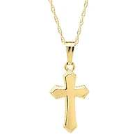 Kiddie Kraft 14KT Yellow Gold 15-inch Childrens Cross Pendant