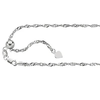Sterling Silver 22-inch 1.5MM Adjustable Singapore Chain