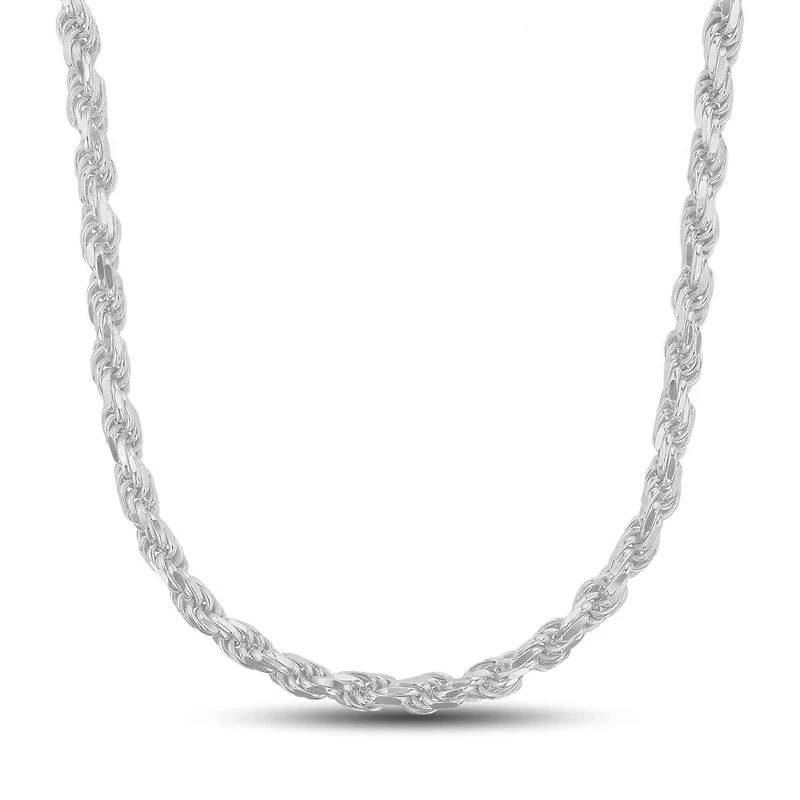 Luxe Layers Sterling Silver 22-inch 5.7MM Diamond-cut Rope Chain