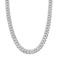 Luxe Layers Sterling Silver Round Cubic Zirconia 26-inch 11.7MM Curb Chain