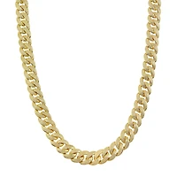 Luxe Layers 14KT Yellow Gold Plated Sterling Silver Round Cubic Zirconia 30-inch 11.7MM Curb Chain