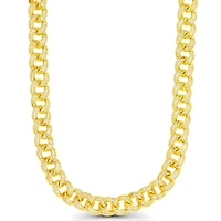 Luxe Layers 14KT Yellow Gold Plated Sterling Silver Cubic Zirconia 24-inch 8MM Cuban Link Iced Out Chain