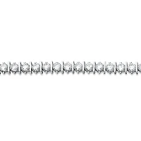 Crislu Platinum Plated Sterling Silver Round Cubic Zirconia 7-inch Tennis Bracelet