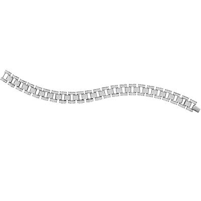 Luxe Layers Sterling Silver Cubic Zirconia 8.25-inch Bracelet