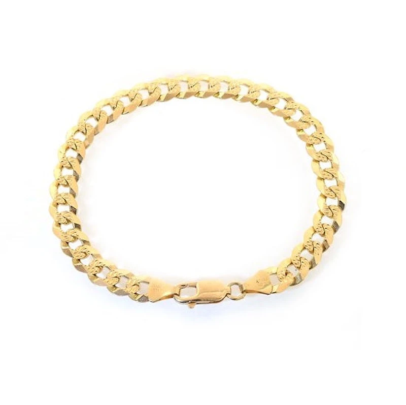 Luxe Layers 14KT Yellow Gold Plated Sterling Silver 8.5-inch 9.6MM Curb Pave Bracelet