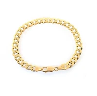 Luxe Layers 14KT Yellow Gold Plated Sterling Silver 8.5-inch 9.6MM Curb Pave Bracelet