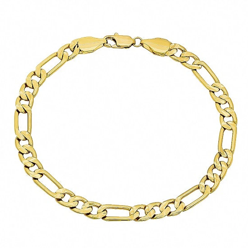 Luxe Layers 14KT Yellow Gold Plated Sterling Silver 8.5-inch 9.25MM Figaro Bracelet