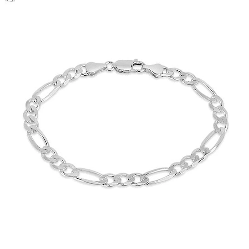 Luxe Layers Sterling Silver 8.5-inch 7.6MM Figaro Bracelet