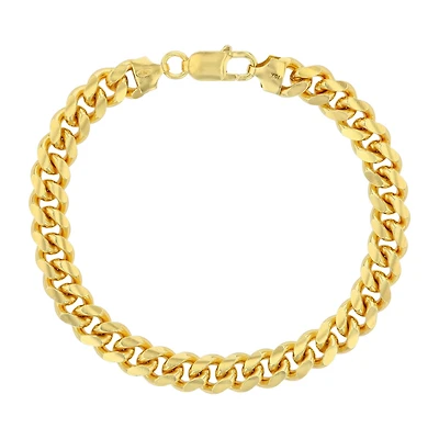 Luxe Layers 14KT Yellow Gold Plated Sterling Silver 8.5-inch 8.35MM Miami Cuban Link Bracelet