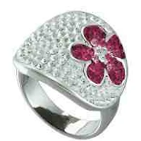 Sterling Silver and Crystal Ring. Size 5