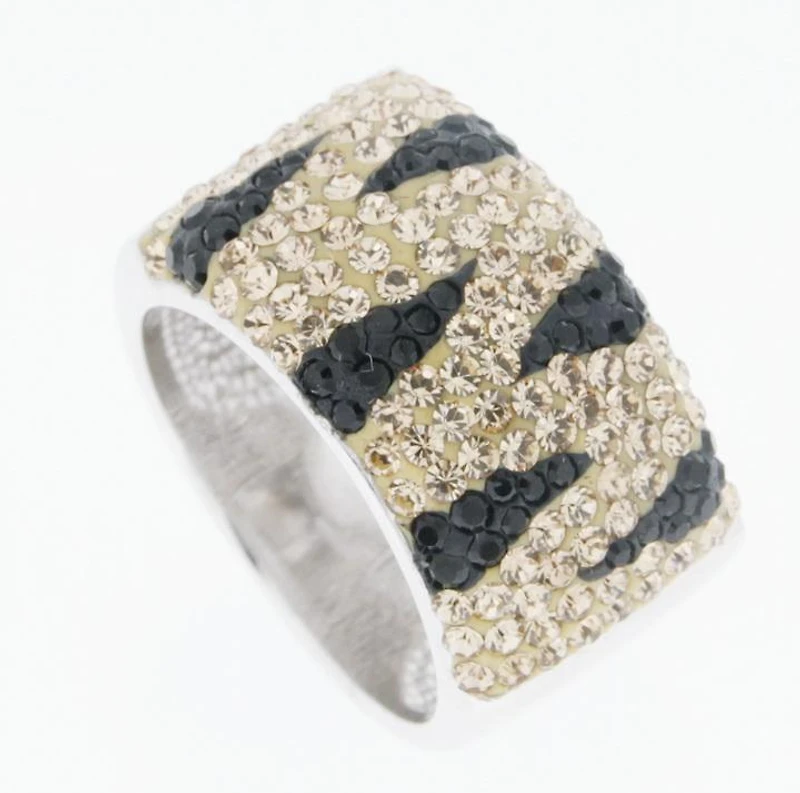 Sterling Silver and Crystal Ring; Size 6