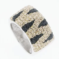 Sterling Silver and Crystal Ring; Size 6