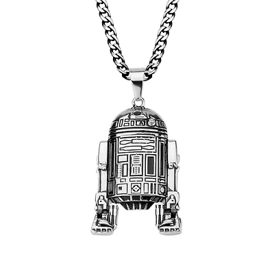 Stainless Steel 22-inch Star Wars R2D2 Pendant