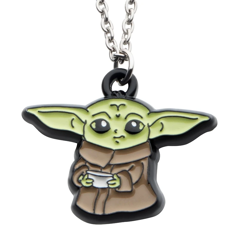 Silver-tone Base Metal 18-inch Star Wars Baby Yoda Pendant