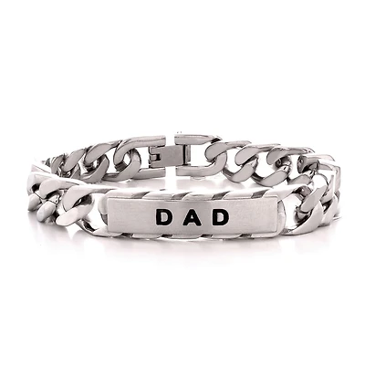 Stainless Steel 8.5-inch Curb Link Dad Bracelet
