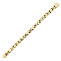 King by Simone I Smith Yellow Stainless Steel 9-inch 10MM Cuban Link Bracelet