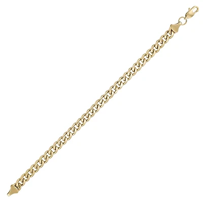 King by Simone I Smith Yellow Stainless Steel 8.5-inch 7MM Curb Link Bracelet