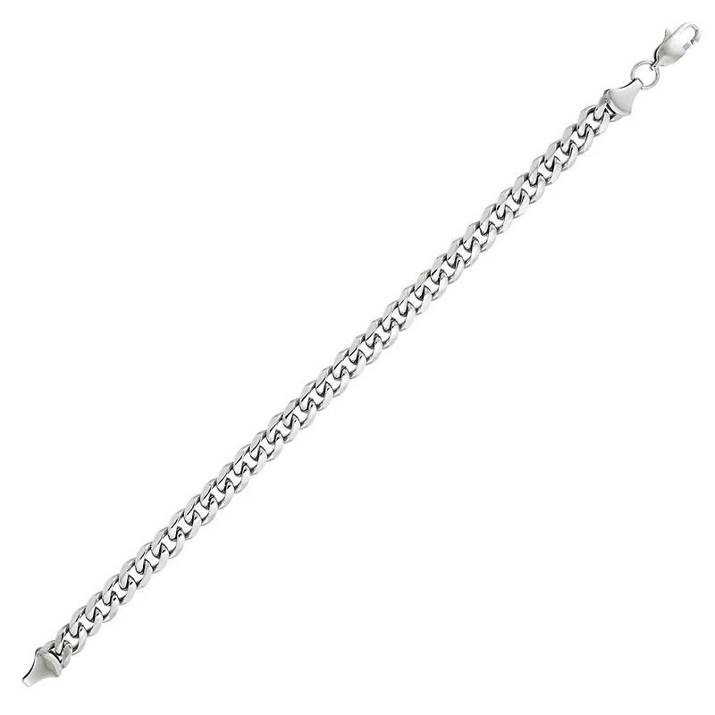 King by Simone I Smith Stainless Steel 8.5-inch 7MM Curb Link Bracelet