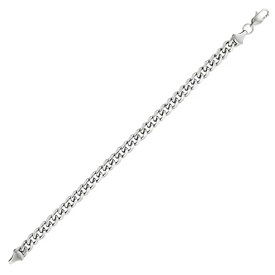King by Simone I Smith Stainless Steel 8.5-inch 7MM Curb Link Bracelet