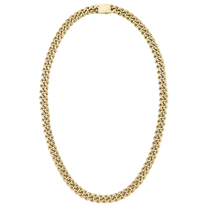 King by Simone I Smith Yellow Stainless Steel 24-inch 10MM Cuban Link Chain