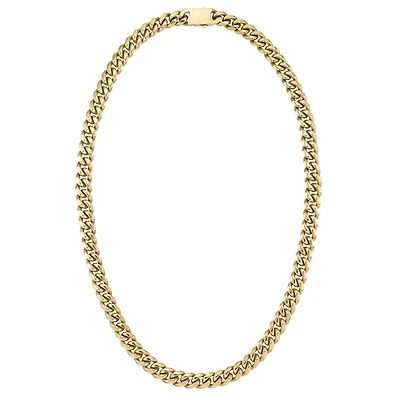 King by Simone I Smith Yellow Stainless Steel 24-inch 10MM Cuban Link Chain