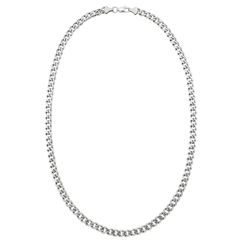 King by Simone I Smith Stainless Steel 24-inch 6MM Curb Link Chain