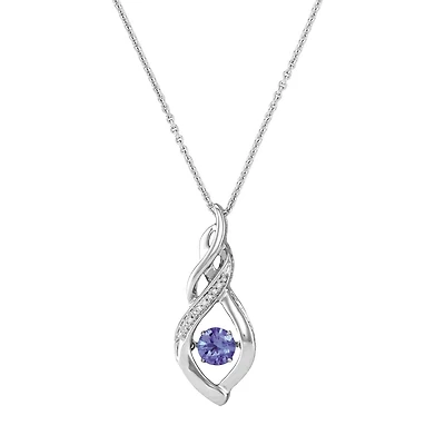 Sterling Silver and Tanzanite 18-inch Pendant