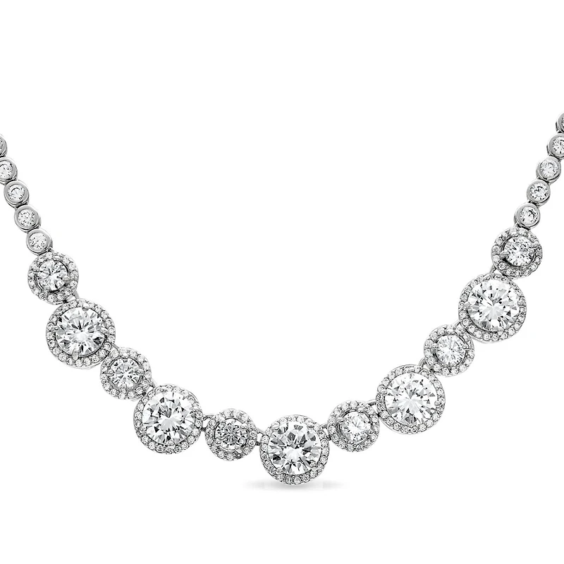 Sterling Silver and Cubic Zirconia 18-inch Pendant