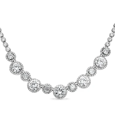 Sterling Silver and Cubic Zirconia 18-inch Pendant