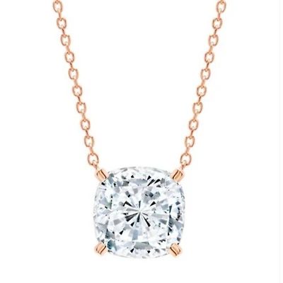 Crislu 18KT Rose Gold Plated Sterling Silver Cushion Cubic Zirconia 18-inch Pendant