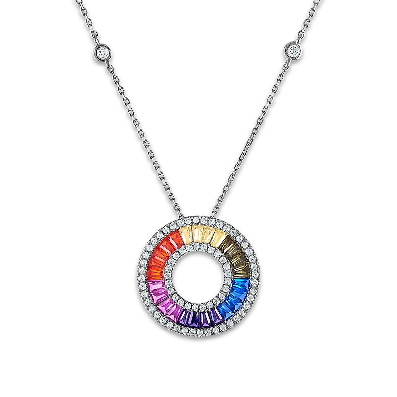 Sterling Silver Cubic Zirconia 18-inch Pendant