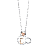 Disney Sterling Silver 18-inch Initial Pendant; Initial C