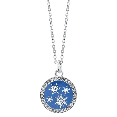 Disney Sterling Silver and Crystal 18-inch Frozen-2 Pendant