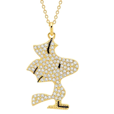 Crislu 18KT Yellow Gold Plated Sterling Silver Cubic Zirconia 18-inch Woodstock Pendant
