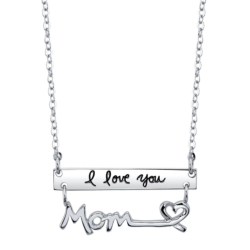 Sterling Silver 18-inch Mom Pendant