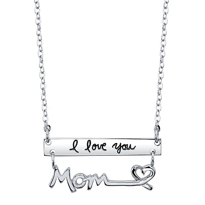 Sterling Silver 18-inch Mom Pendant