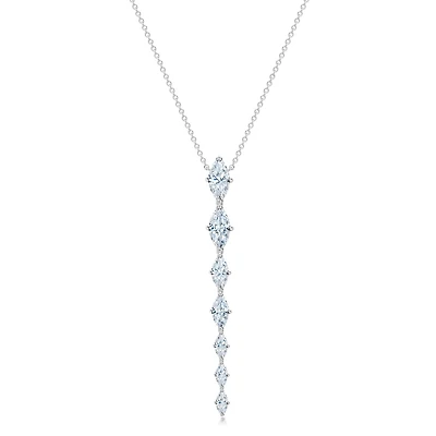 Crislu Platinum Plated Sterling Silver Cubic Zirconia 18-inch Fashion Necklace
