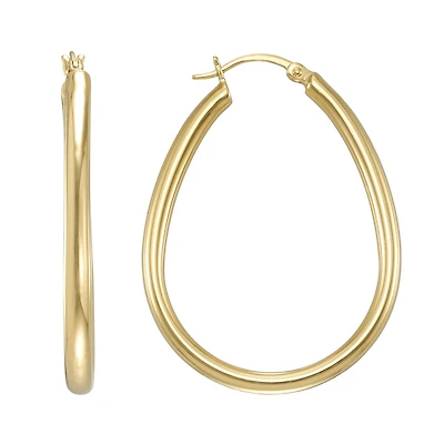 Simone I Smith Collection 18KT Yellow Gold Plated Sterling Silver 38X3MM Pear Shaped Hoop Earrings