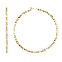 Simone I Smith Collection 18KT Yellow Gold Plated Sterling Silver 60X2MM Twist Hoop Earrings