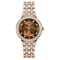 Bulova Watch with 32MM Brown Round Dial and Stainless Steel Bracelet. 98L266