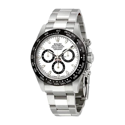 Pre-Owned Rolex White Stainless Steel Oyster Perpetual Daytona Cosmograph with 40X40 MM White Round Dial. With Ceramic Bezel