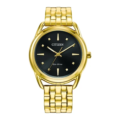 Citizen Classic Collection Watch with 36MM Black Round Dial and Stainless Steel Bracelet. FE7092-50E