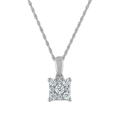 EcoLove 1/2 CTW Lab Grown Diamond Cluster 18-inch Pendant in 14KT White Gold